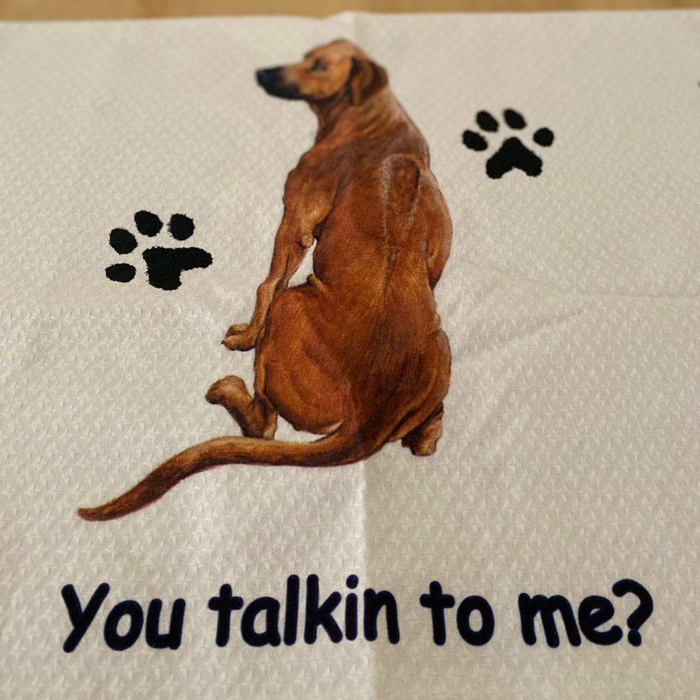 NWOT Rhodesian Ridgeback Graphic Tea Towel - Picture 2 of 9